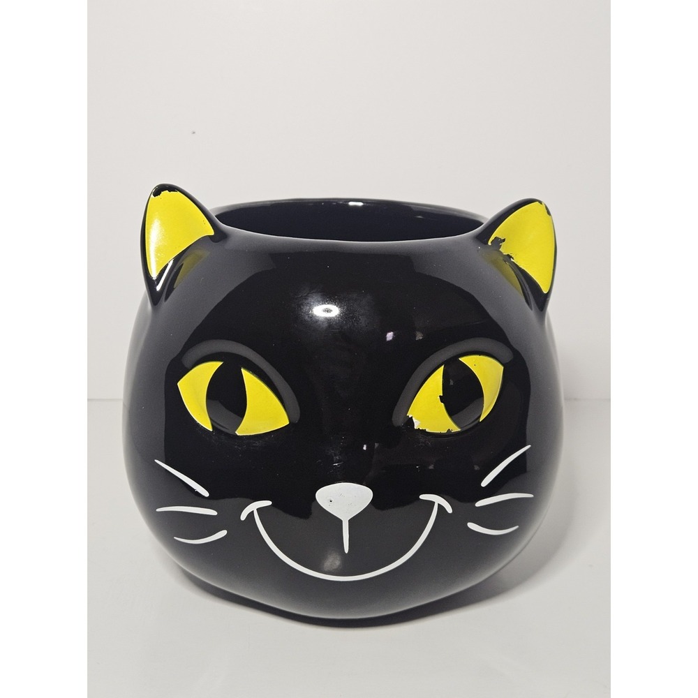 Kookie Kitty Black Cat Candy Bowl Candle Holder Yankee Candle Halloween Friends